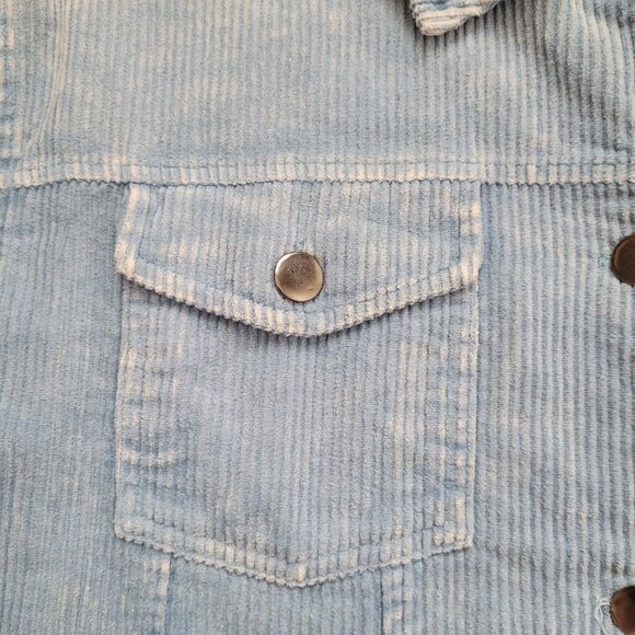 Simply Southern Jacket Distressed Blue Corduroy Long Sleeve Button Medium Boho - Picture 3 of 12